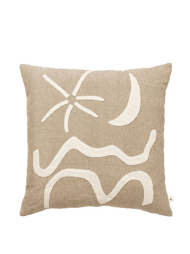[1104270869] Tyynynpäällinen Kove Applique 50x50 cm Tan