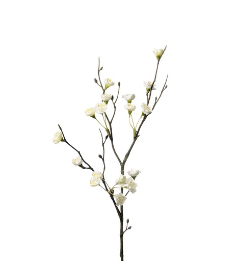 [1616-10] Kukkainen koristeoksa 50cm valkoinen