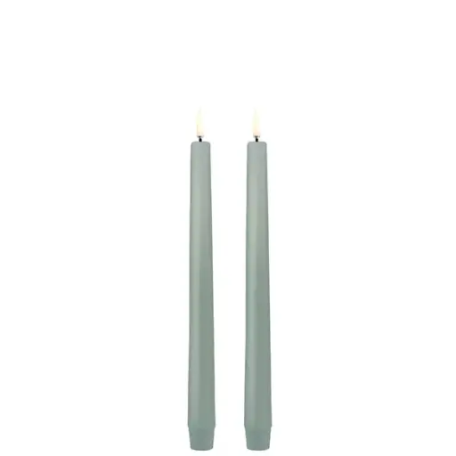 [UL-TA-DG02325-2] Led-Kruunukynttilät 2-setti Dusty green 2,3x25cm