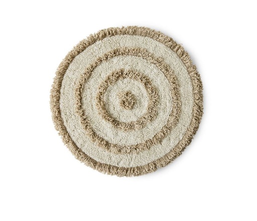 [TTk3118] PYÖREÄ kylpyhuonematto beige Ø80 cm 