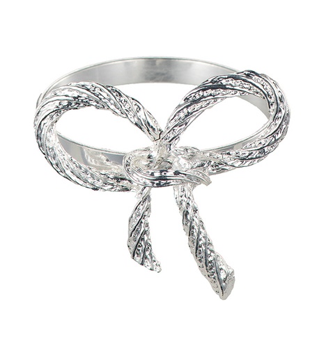 [70250004] Servettirengas Rusetti 4,5 cm hopea