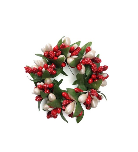 [1734-81] Servettirengas punaiset marjat 3 cm