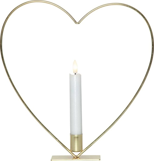 [SR-063-69] Flamme Heart pöytäkoriste messinki 