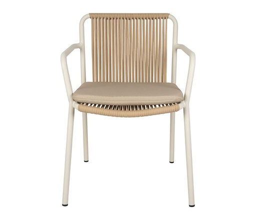[78908] Ulkotuoli Aurelia ja istuintyyny beige/valkoinen