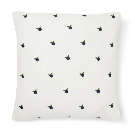 [2377559] Mustikka-tyynynpäällinen 45x45 cm Luonnonvalkoinen-sininen