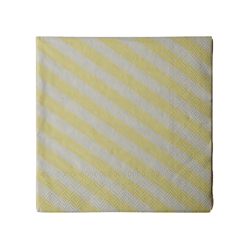 [20240415] Paperiservetti Raita keltainen 33x33cm  