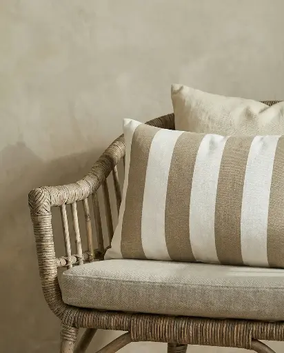 [CCST46BE] Tyynynpäällinen Beige Raita 40 x 60cm