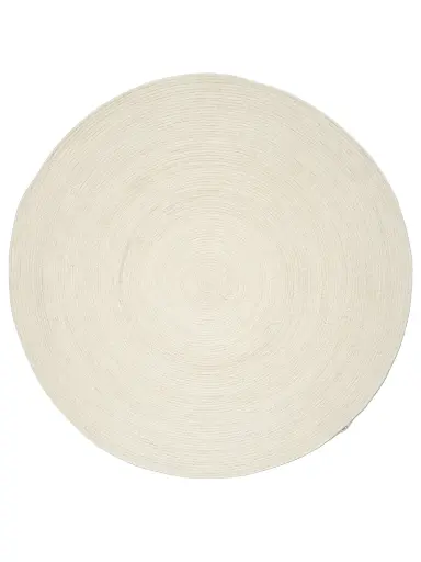 [MRR160WH] Pyöreä villamatto Merino valkoinen 160cm