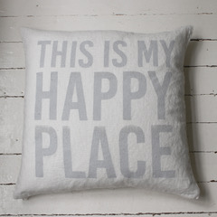 [HLTWK3white] Heaven Tyynynpäällinenen Happy Place valkoinen 50x50cm 