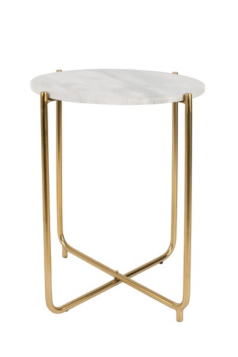 [2300102] Sivupöytä marmori TIMPA, valkoinen