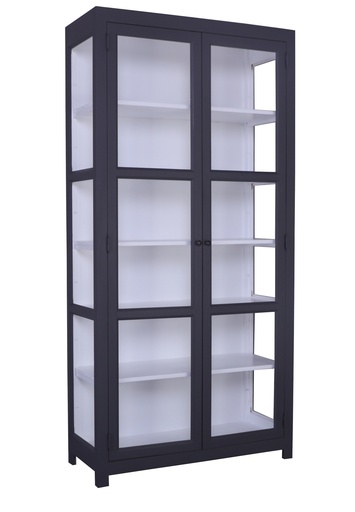 [BL3367-K6-M941N-M116N] Vitriinikaappi DONYA musta-valkoinen