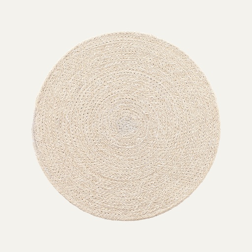 [48321] Juuttitabletti JUTE ELLA pyöreä 38 cm, valkoinen