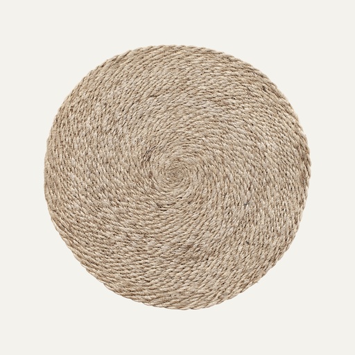 [48327] Juuttitabletti Elin twist natural harmaa pyöreä