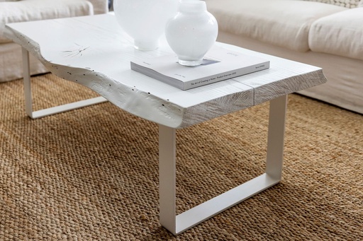 [150-165-RAL9010] Sohvapöytä PIECE valkoinen kansi ja jalat 155X67X42 cm