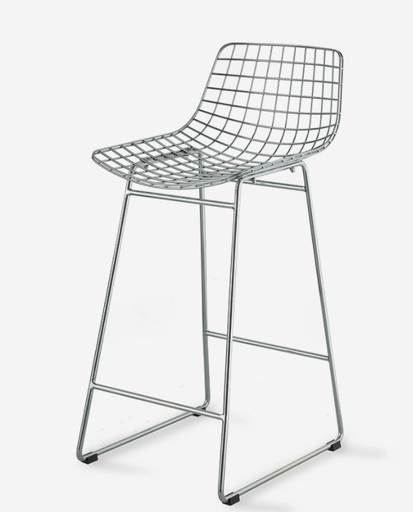 [mzm4916] Baarituoli WIRE hopea