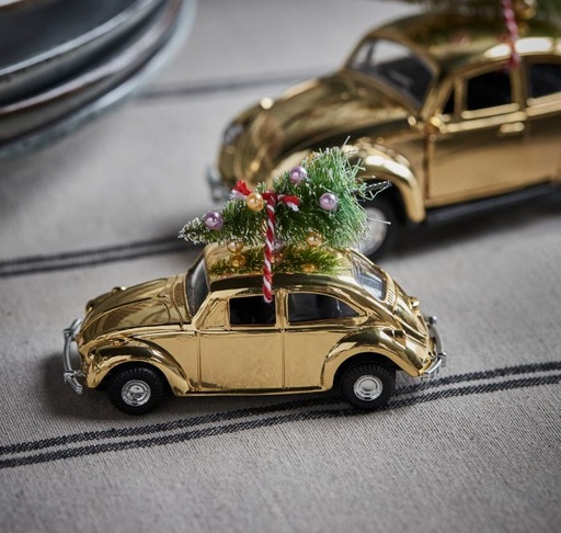 [208250029] Koriste mini X-mas auto, kultainen