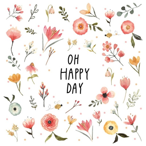 [1334393] Paperiservietti OH HAPPY DAY 33x33cm