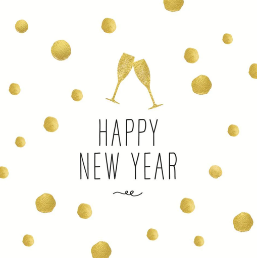 [3332631] Paperiservetti Happy New Year 33x33cm