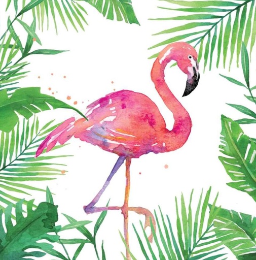 [1332707] Paperiservietti TROPICAL FLAMINGO