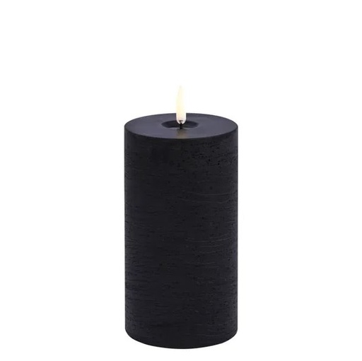 [UL-PI-FBM78015] Led-Kynttilä, Forest black, Melted, Rustic, 7,8x15 cm